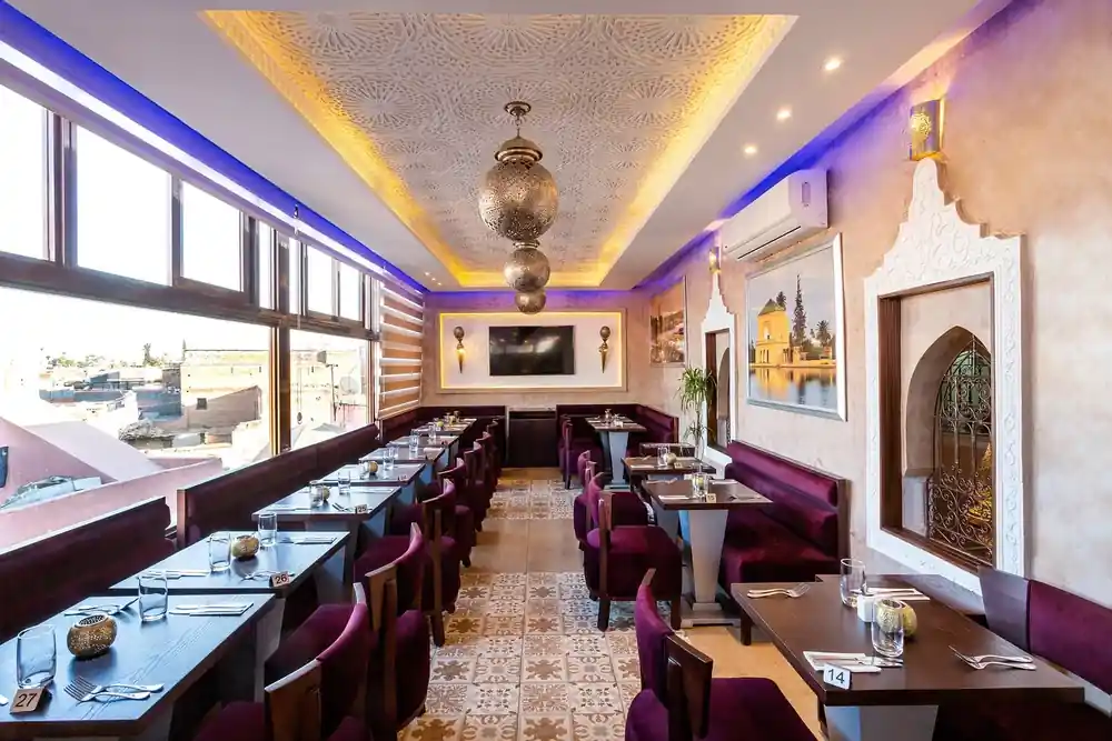Panoramic dining room overlooking Marrakech